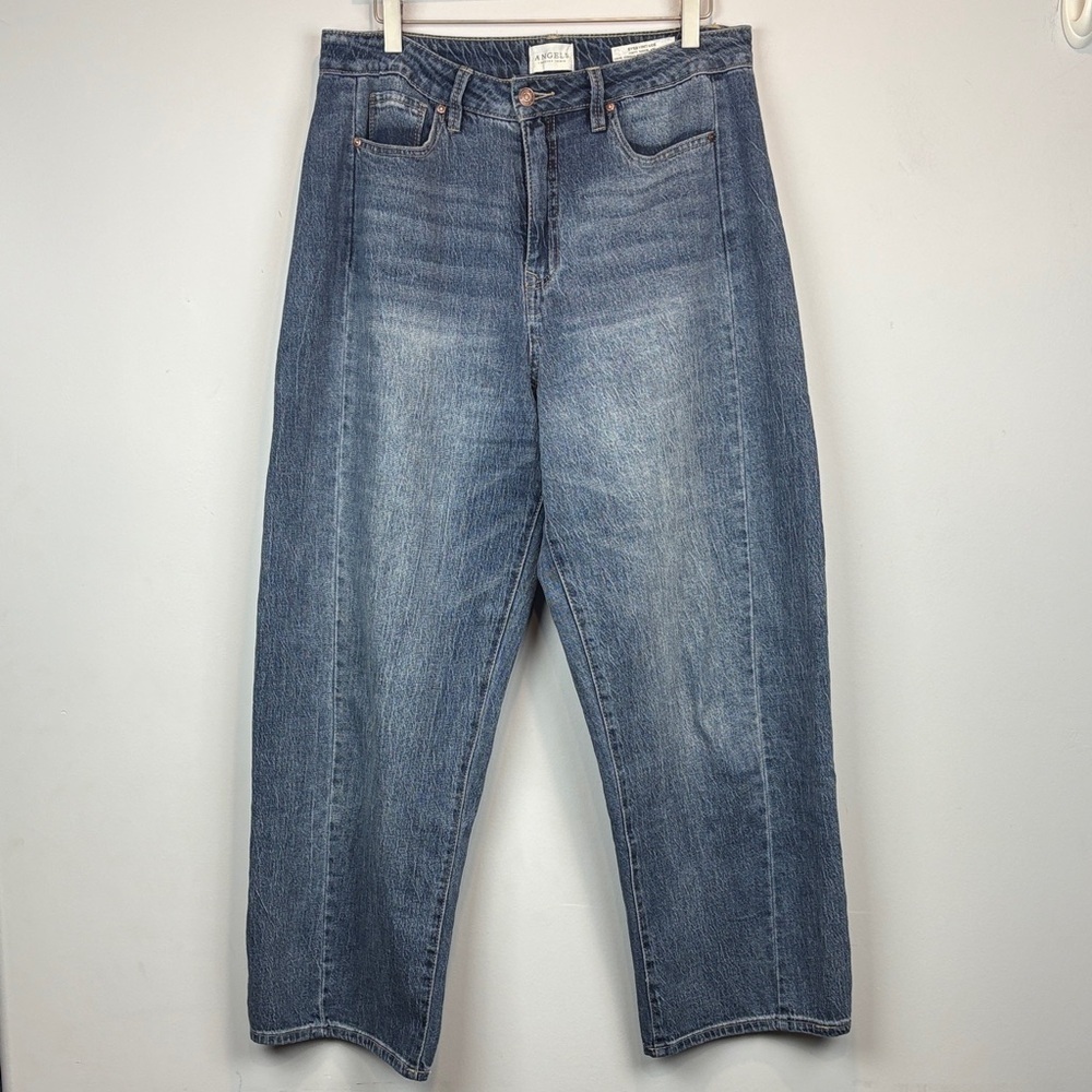 Angels Women's Wide Leg Jeans in Faded Blue Wash